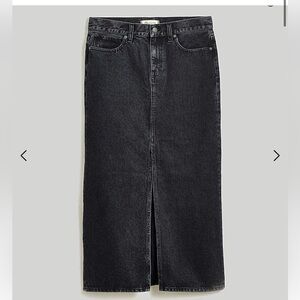 Madewell Denim Mid-Rise Maxi Skirt in Lunar Wash - Black - 29